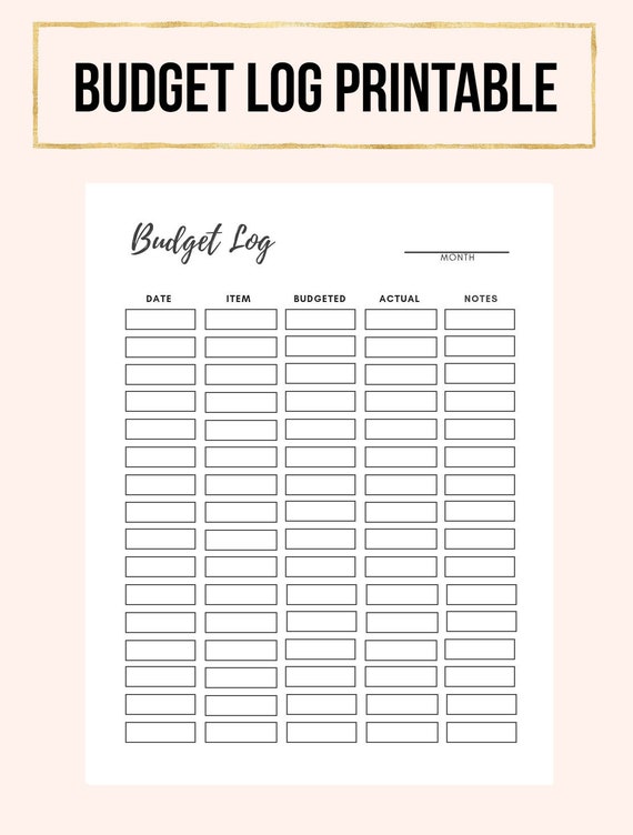 budget printable monthly budget printable printable budget etsy