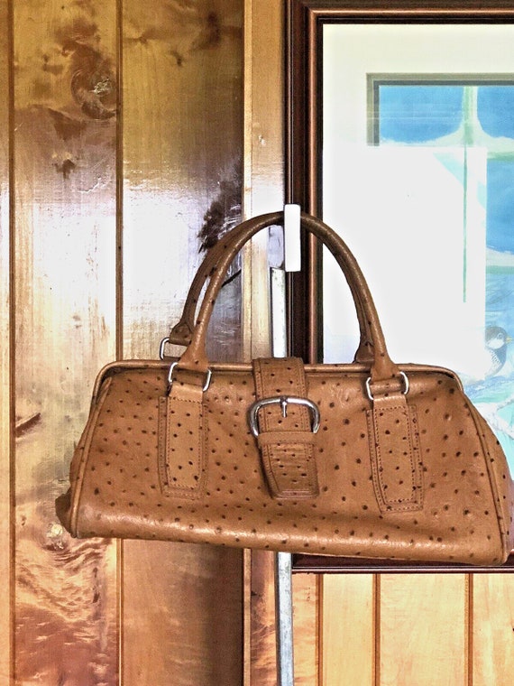 Marshall Fields Handbag / Purse ~Ostrich Leather … - image 1