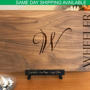Personalized cutting board or charcuterie board with last name. Wedding gift. Housewarming gift. Personalized gifts.