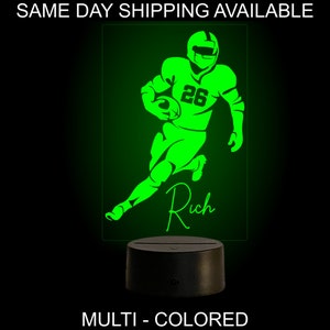 football player gift - custom neon sign lookalike. Athlete gift. award or trophy.