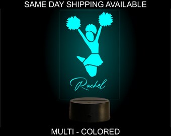 Cheerleader gifts personalized night light. LED sign. Christmas gifts. Birthday gifts.  Remote control.  Personalized gifts.