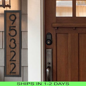 Vertical house numbers, Address Sign,  front porch decor, address plaque