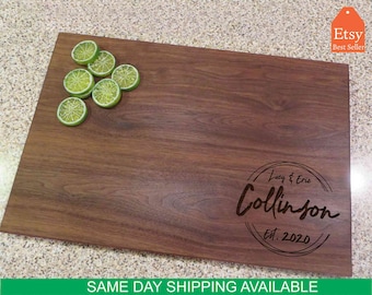 Personalized Engraved Cutting Board, Couples Names, Wedding Gift