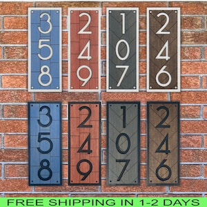 Large House Numbers | Address Sign - Clear Visibility from Street, Vertical house numbers, front porch decor, address plaque