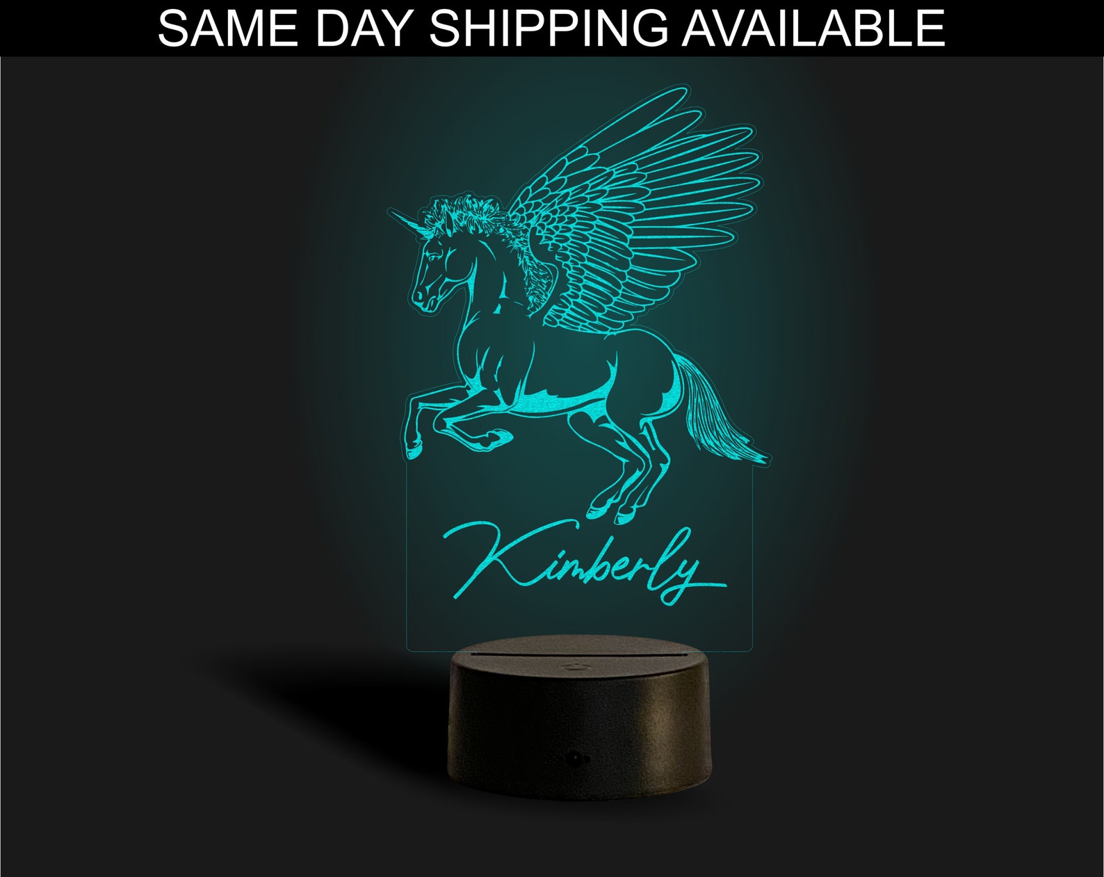 737 Personalized Unicorn Metal Led Light