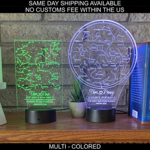 Lámpara de mapa estelar personalizada. Mapa de constelaciones. Mapa estelar. Mapa de constelaciones. Luz de noche. Regalo para novio. Regalo para novia.