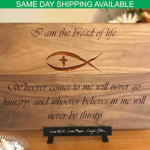 Personalized cutting board or charcuterie board with bible verse. Wedding gift. Housewarming gift. Catholic gift.