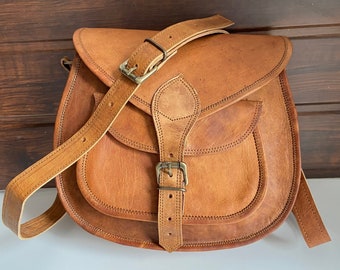 Rhathymia Handmade Vintage Women Small Genuine Leather CrossBody Saddle Bags Cell Phone Purse Rhathymia Handmade Vintage Women Small Genuine Leather CrossBody Saddle Bags Cell Phone Purse