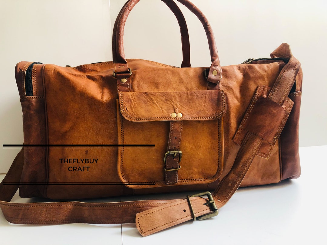 Leather Duffle Bag Men Genuine Leather Men's Duffel Bag Etsy