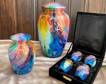 Urns for human ashes, Urn, Urns for Human Ashes full Size, Urns, Cremation Urns, Small Urns for Human Ashes, Rainbow Urn, Tie Dye Urn