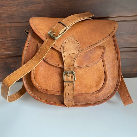 Buy Leather Satchel iPad Bag - Leather Saddle Bag Purse - Small iPad (Upto  10.5-inch) Shoulder Bag for Men and Women (11 inches, Brown) Online at  desertcartINDIA