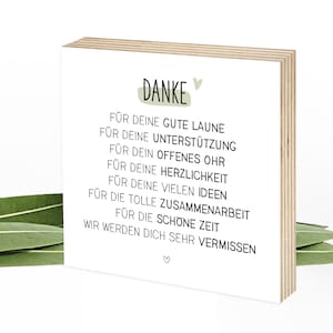 Geschenk Kollegin Abschied Danke Kollege Holzbild mit Spruch zum