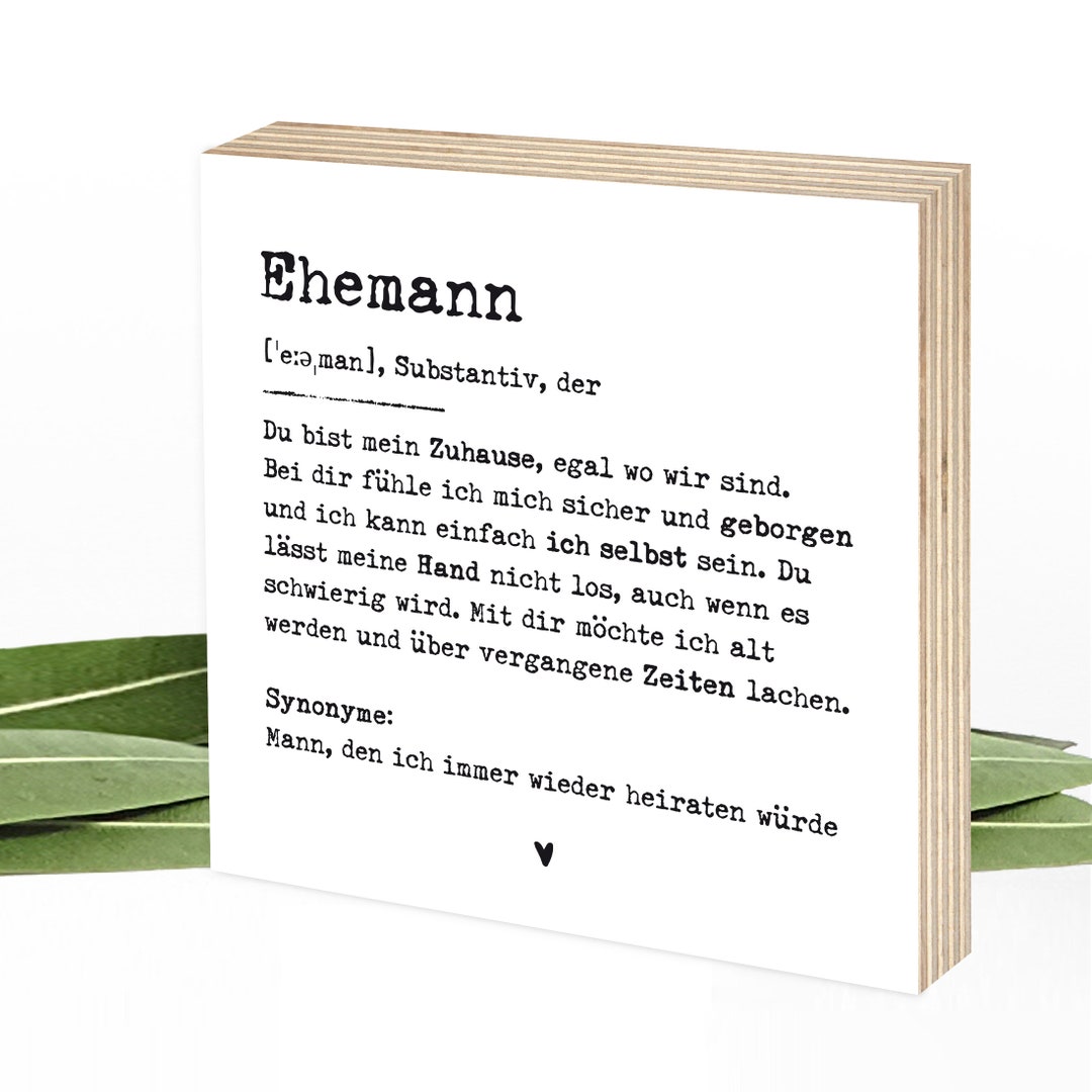 Definition Ehemann Liebe Geschenk Mann Hochzeitstag Holzbild zum