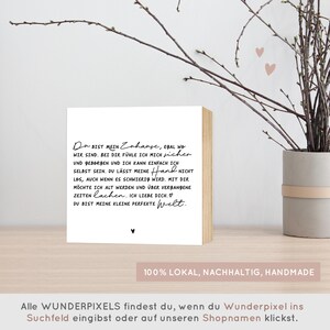 Liebe Geschenk Mann Hochzeitstag Holzbild zum Hinstellen & Aufhängen