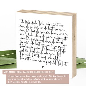 Liebe Geschenk Mann Hochzeitstag Holzbild zum Hinstellen & Aufhängen