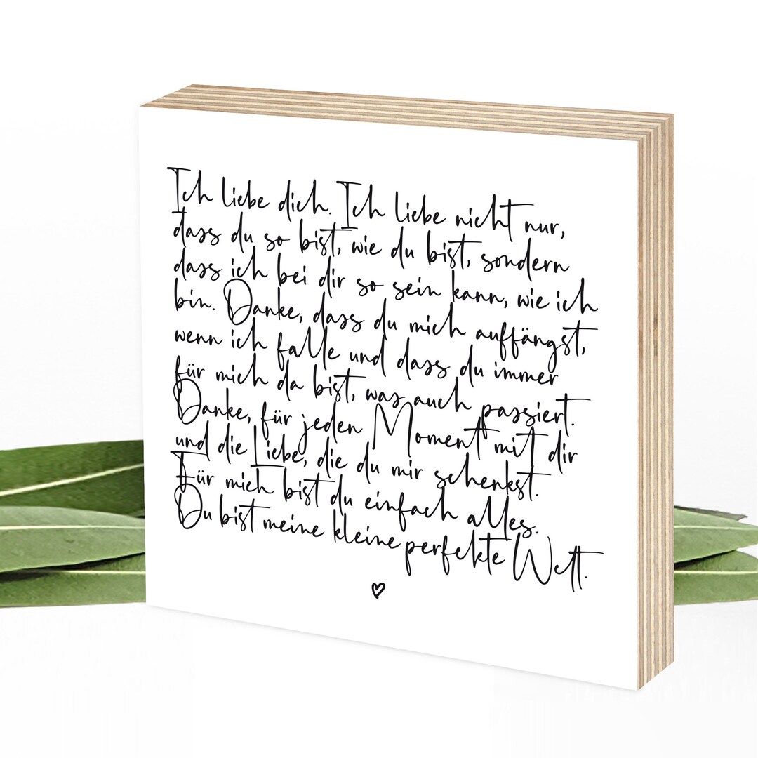Liebe Geschenk Mann Hochzeitstag Holzbild zum Hinstellen & Aufhängen