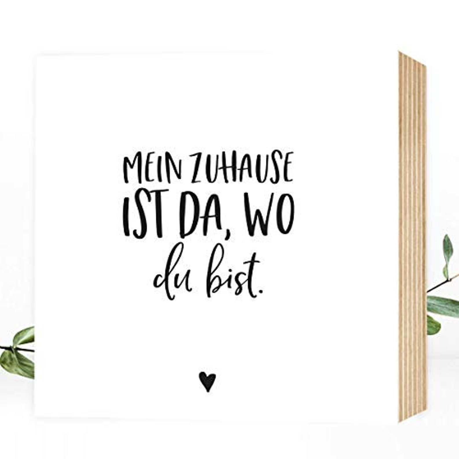 Holzbild Mein Zuhause ist da wo du bist 15x15x2cm Etsy