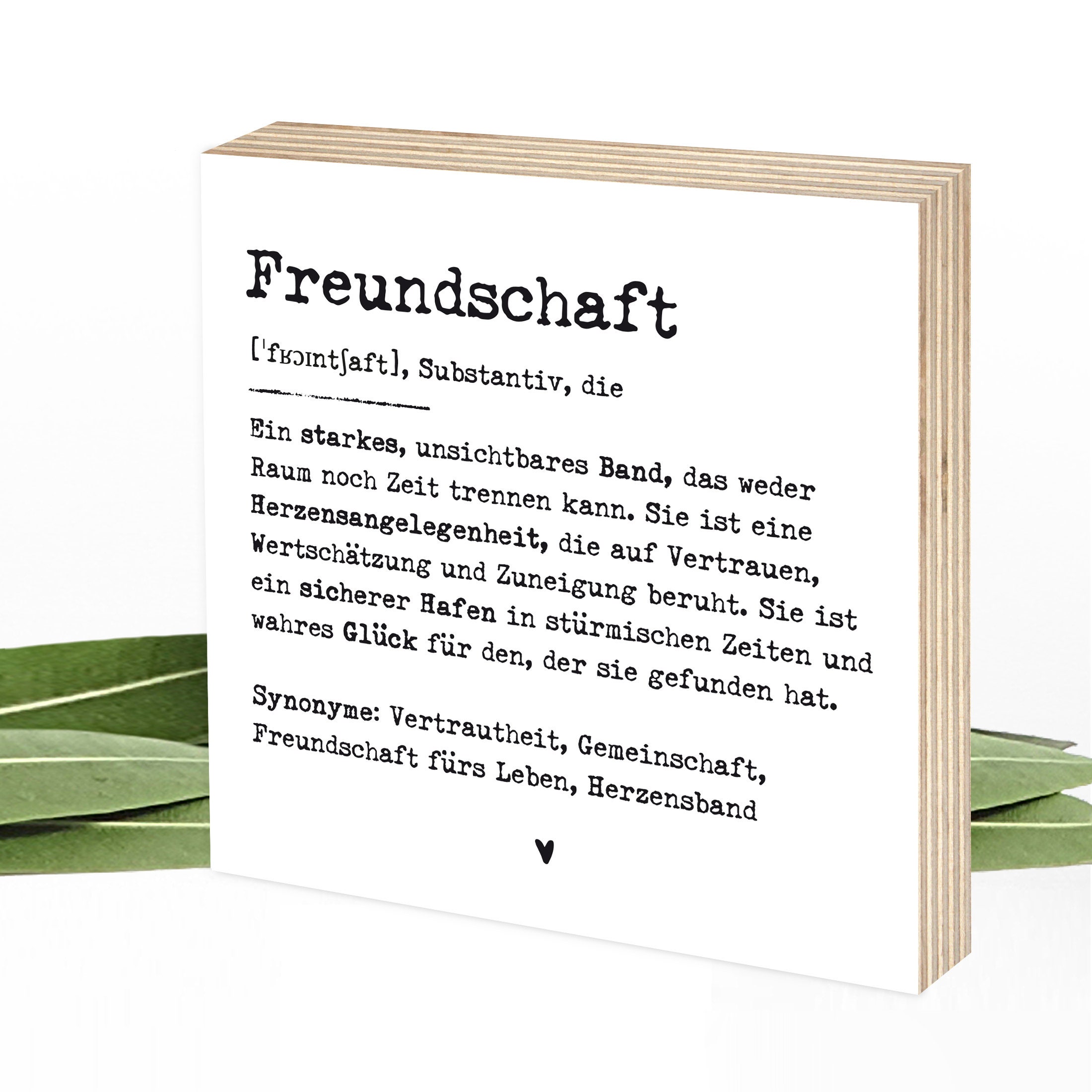 Geschenk Beste Freundin Holzbild Definition Freundschaft - Zum Hinstellen \u0026  Aufhängen - Sprüche Auf Holz, Wunderpixel® Holzschild 15x15x2cm - Etsy, image size:2200x2200
