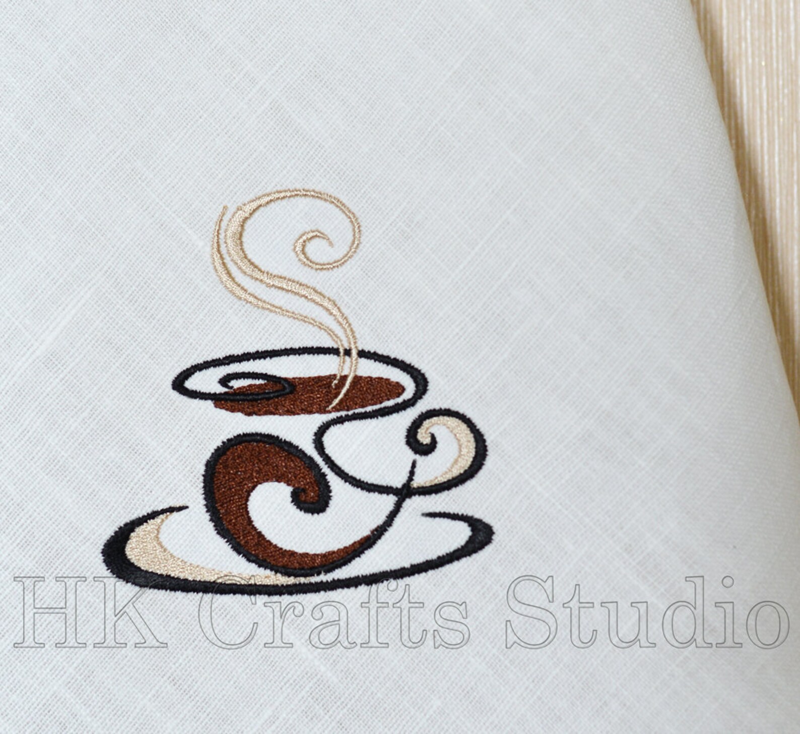 Coffee Cup Machine Embroidery Design. Coffee Cup Embroidery Etsy