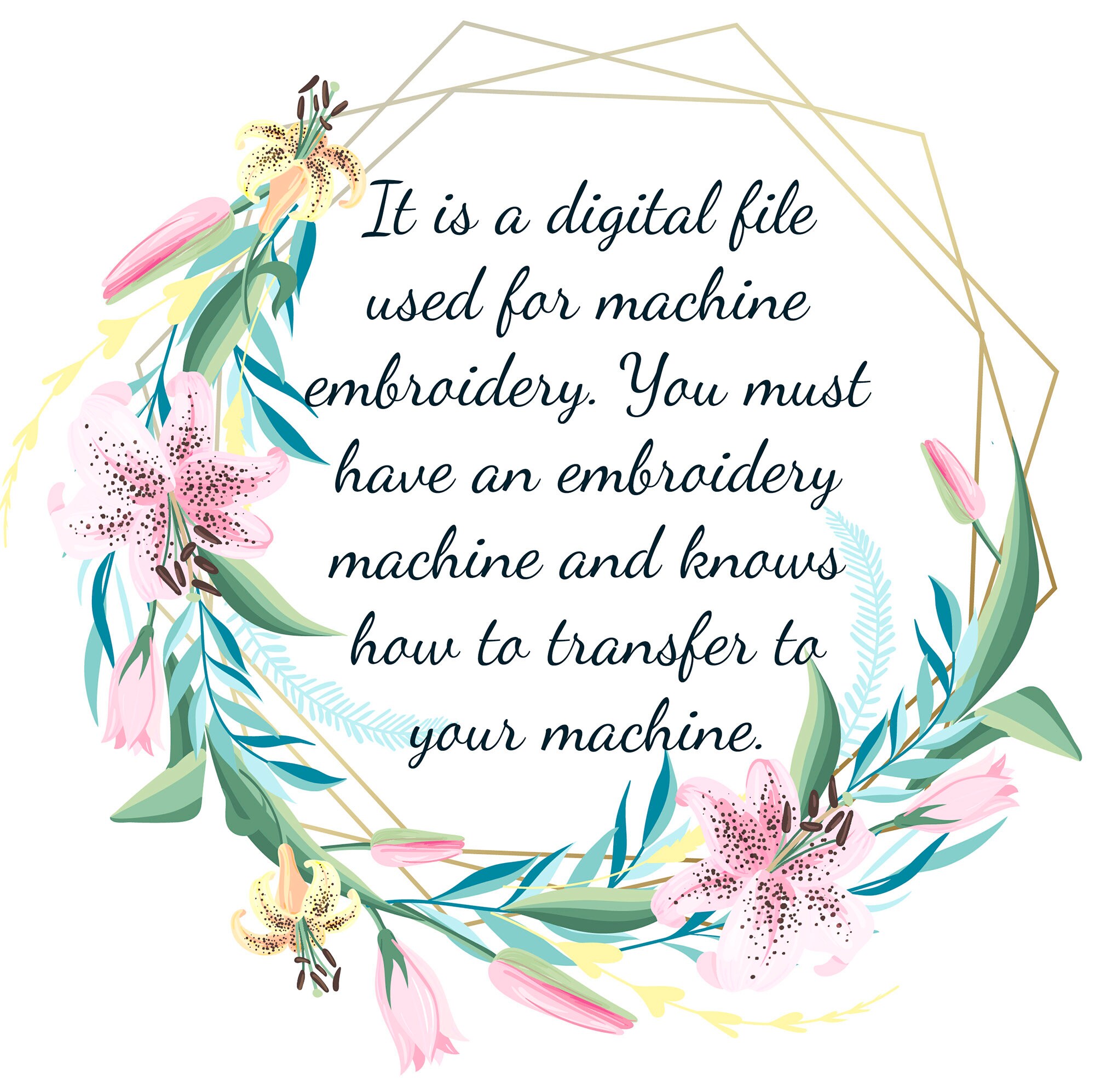 Moon With Flowers Embroidery Moon With Flowers Embroidery