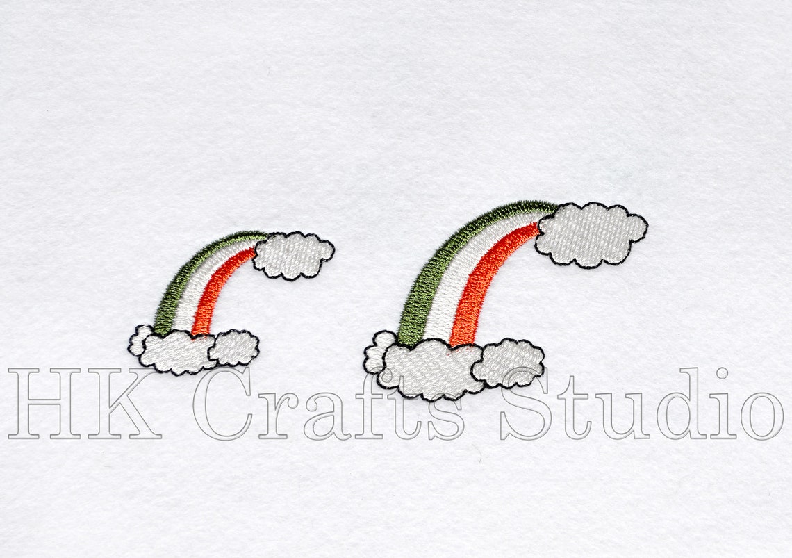 Three Color Rainbow Machine Embroidery Design 5 Sizes. Etsy