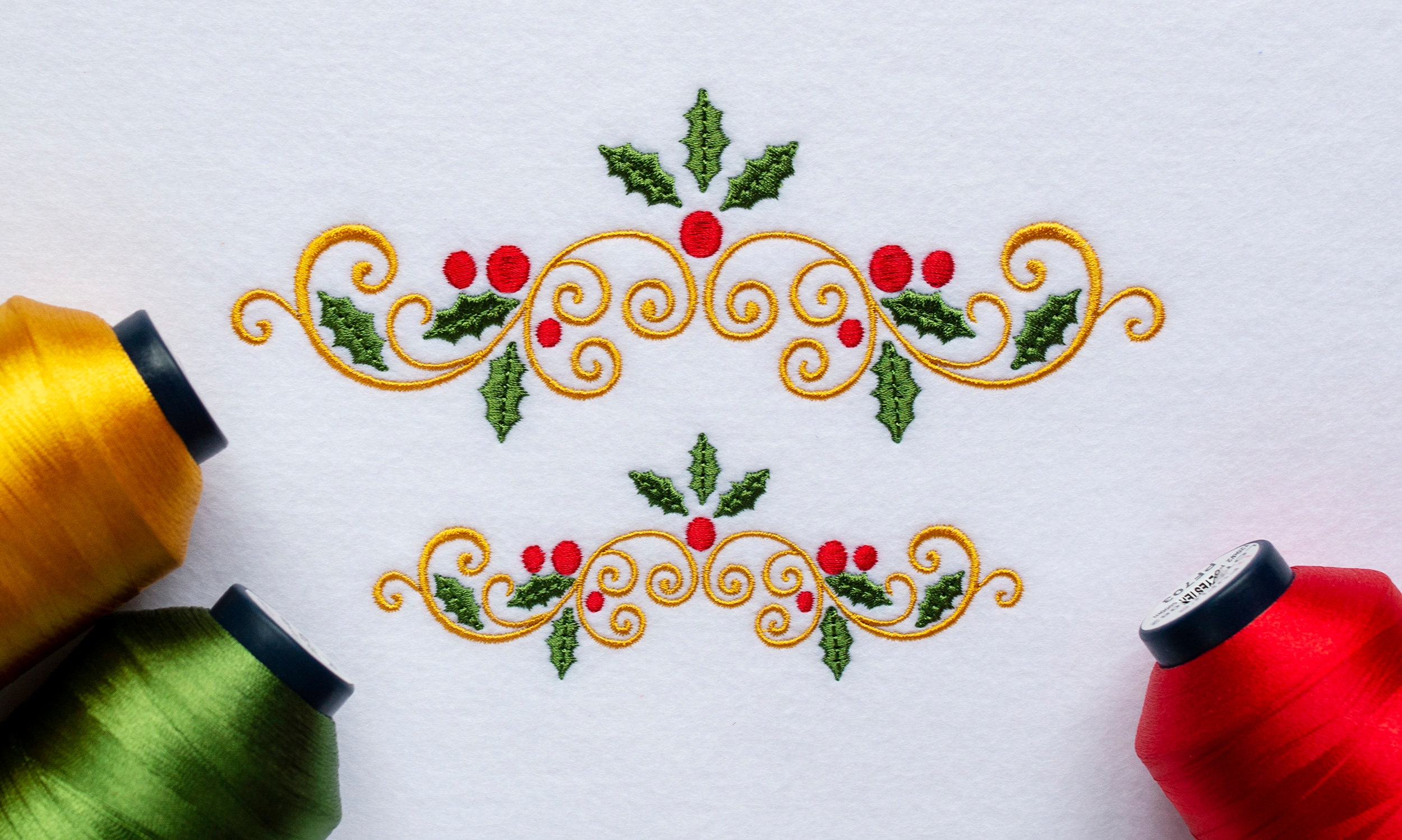 Christmas Holly Berries Border Machine Embroidery Designs 4  Etsy