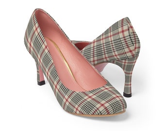 red and green plaid heels