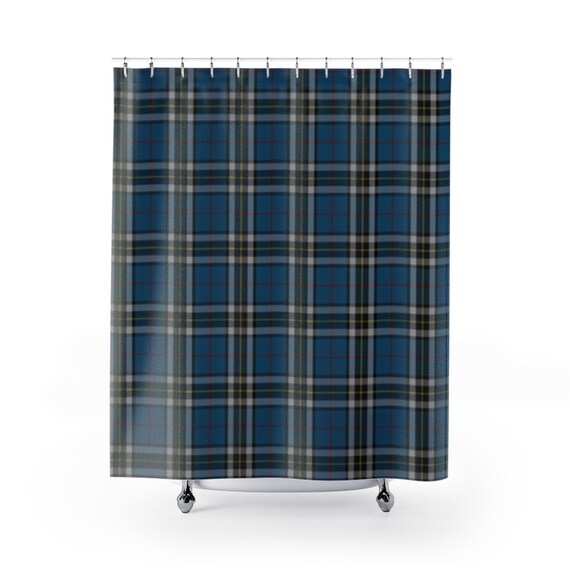 Plaid Shower Curtain Country Decor Bath Farmhouse Image 0