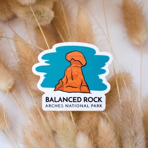 Arches National Park Sticker Balanced Rock Waterproof & Dishwasher Safe Sticker for Car, Laptop, Watter bottle, etc.