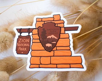 Zion National Park Entrance Sign Sticker