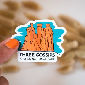 Three Gossips Arches National Park Sticker | Utah National Park Souvenir | Mighty Five Car Decal | Water Bottle, Laptop, UV Resistant,