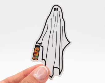 Emotional Support Waterbottle Ghost Sticker | Waterproof and Dishwasher safe