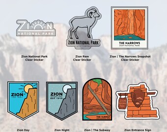 Zion National Park Sticker Pack: Mix & Match Vinyl Decals