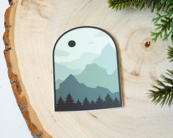 Boho Mountain Range Sticker | Waterproof Vinyl Decal