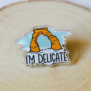 I&#39;m Delicate Arches National Park Clear Pin | Utah State Souvenir | Delicate Arch Moab | Laptop Hiking Travel Water Bottle Sticker