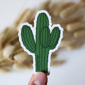 Saguaro Cactus Sticker | Arizona Desert Waterproof Sticker | Hiker, Arizona Plants,