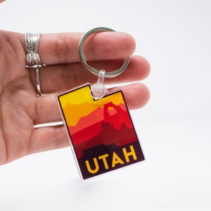 Utah State Keychain | Clear Acrylic Keychain | Utah Souvenir