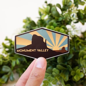 Monument Valley Sticker | Waterproof UV Resistant Dishwasher Safe Travel Decal for Water Bottle Car Window Laptop