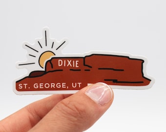 St. George Dixie Rock Souvenir Sticker Waterproof Dishwasher-safe Durable Matte Vinyl Sugarloaf