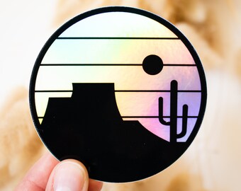 Desert Circle Waterproof Sticker Dishwasher Safe UV Protected