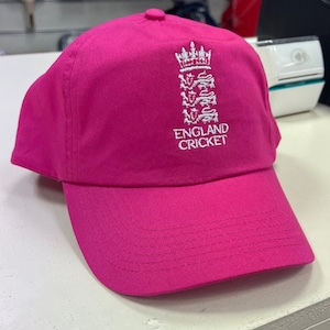 England Cricket Crest Pink Ladies Baseball Style Cricket Cap