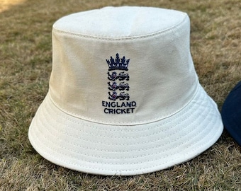 Brand New Design England Cricket Crest Off White ( Cream) Bucket Hats