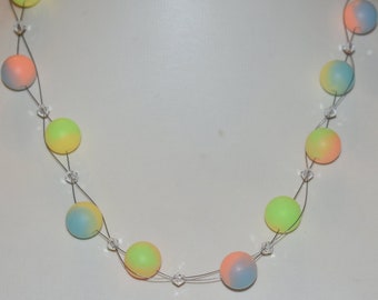 Pearl necklace chain necklace collar luminous silicone beads 2-coloured gift mom wife girlfriend