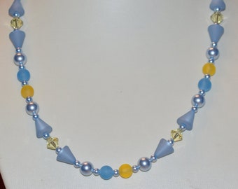 Original Swarovski Polaris Kristalle hellblau Halskette Collier Kristallkette Swarovskikette Polariskette Geschenk Mama Freundin Schwester