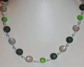 Original Swarovski Polaris Crystals green grey necklace crystal necklace Swarovski necklace Polaris necklace gift mom wife girlfriend