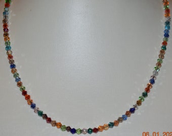 Crystal necklace Preciosa crystal beads Bicone crystals colorful mix color gift wife girlfriend fiancee mom mother