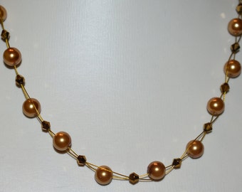 Halskette Collier Perlenkette Perlencollier gold