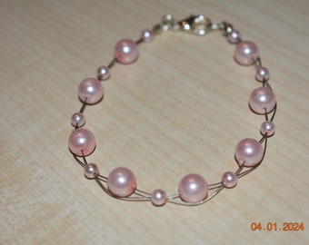 Pearl bracelet bracelet pink glass wax beads bracelet bracelet gift Mother's Day wife girlfriend fiancee sister aunt