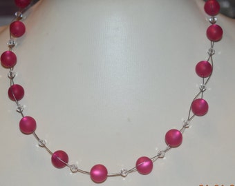 Original Swarovski Polaris Kristalle pink Halskette Collier Kristallkette Swarovskikette Polariskette Geschenk Mama Frau Freundin Schwester