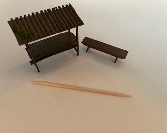 1/48th kit, Market stall and bench, quarter scale